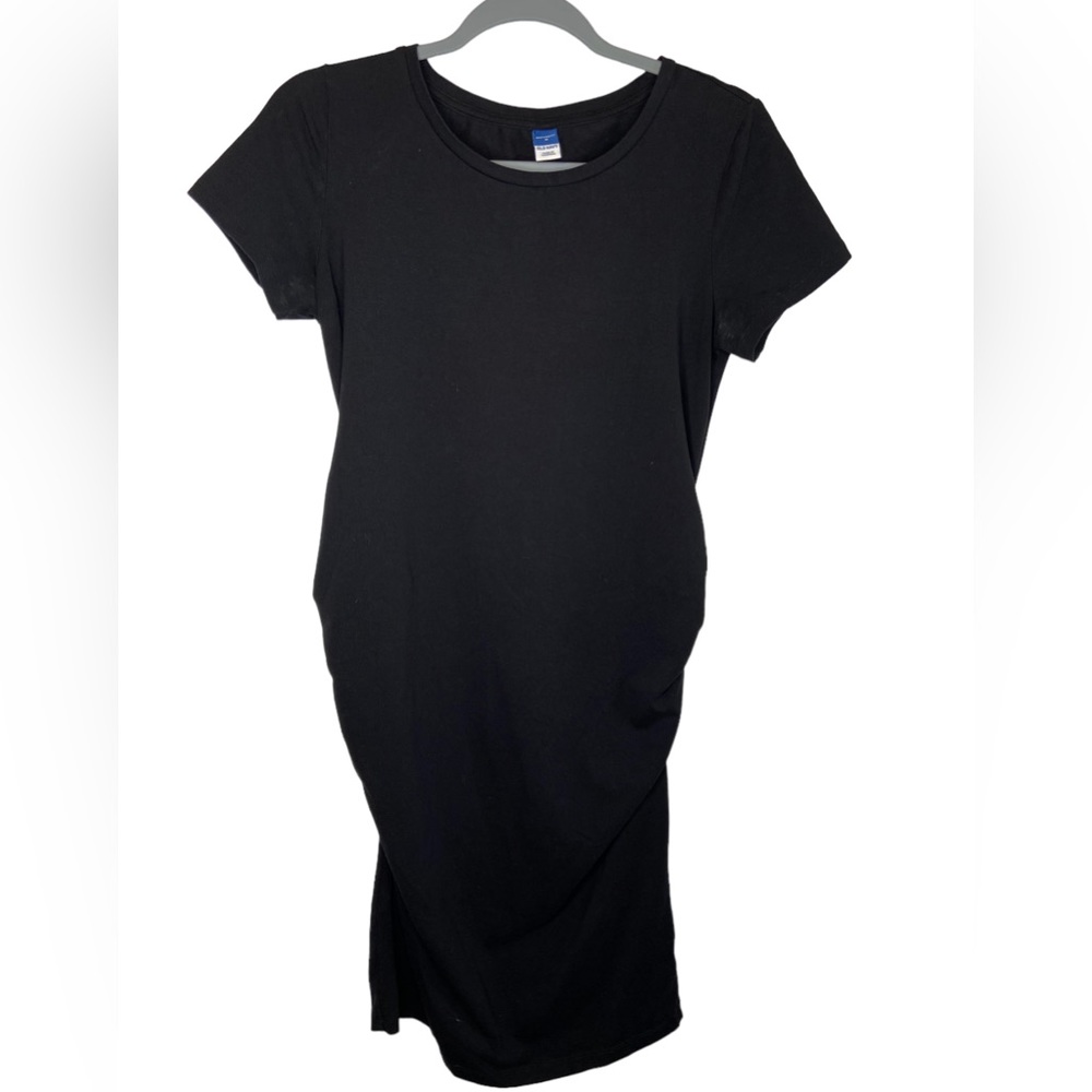 Old Navy Maternity Womens Knit Midi Dress Black Size Medium